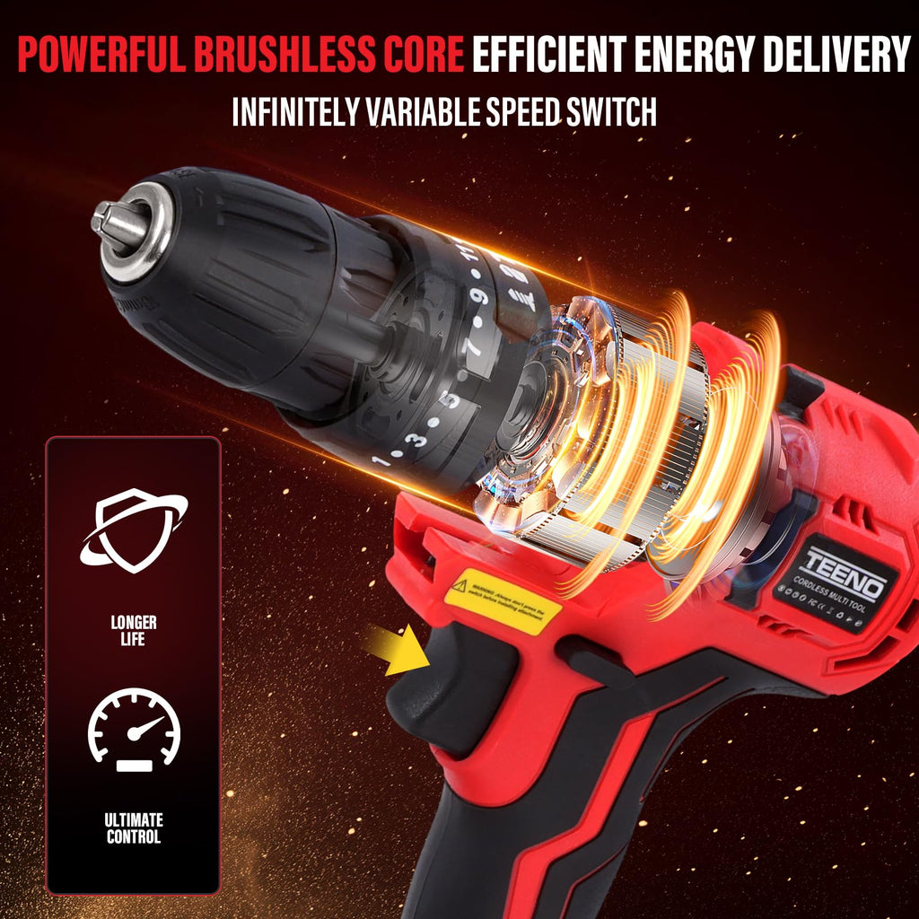 Cordless Brushless 9-in-1 Power Tool Combo Kit F9225