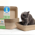 Large 6 Pack Leak Resistant Disposable Cat Litter Boxes Q420