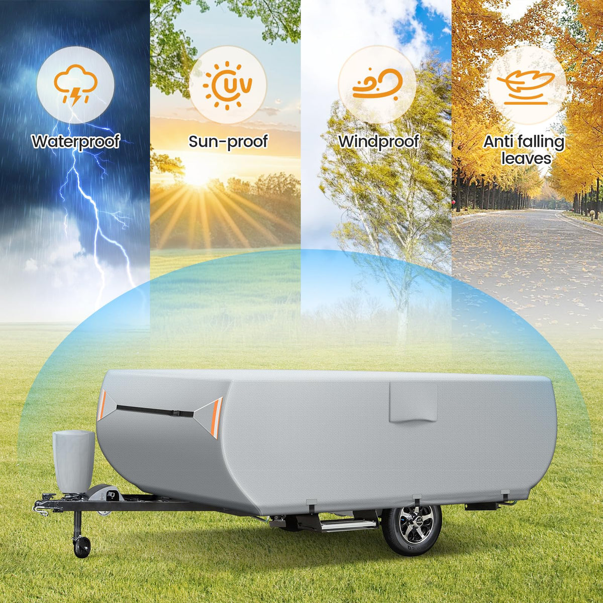 7 Layers Ripstop Waterproof Pop Up Camper Cover Fits 14' - 16' Trailers E4765