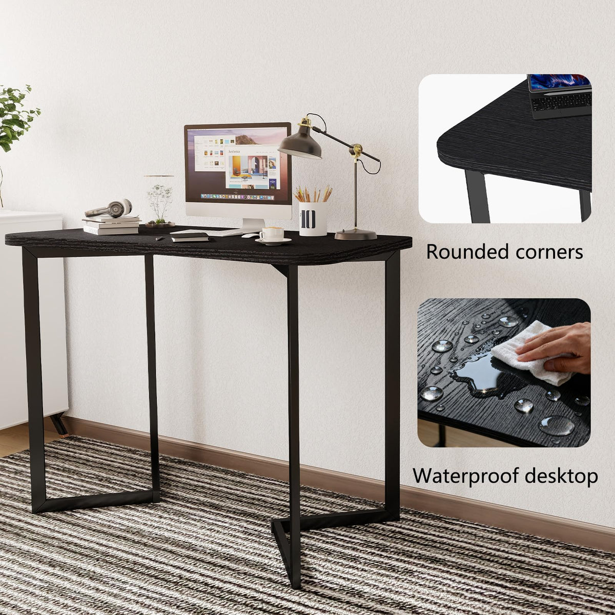 40 Inch Black Computer Desk D16724