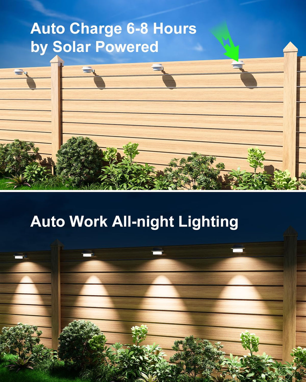 8 Pack Cool White Solar Powered Gutter Mounted Lights L864837