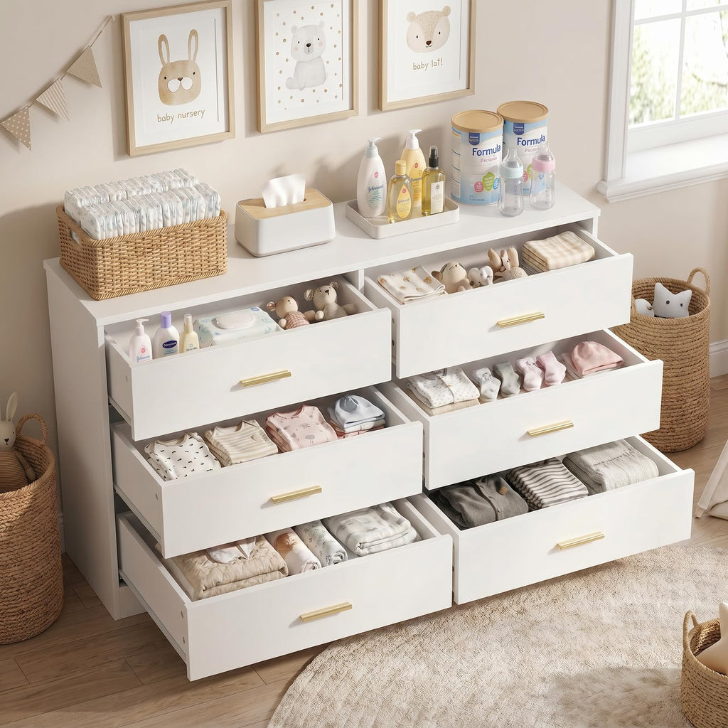 White 6 Drawer Dresser W206944