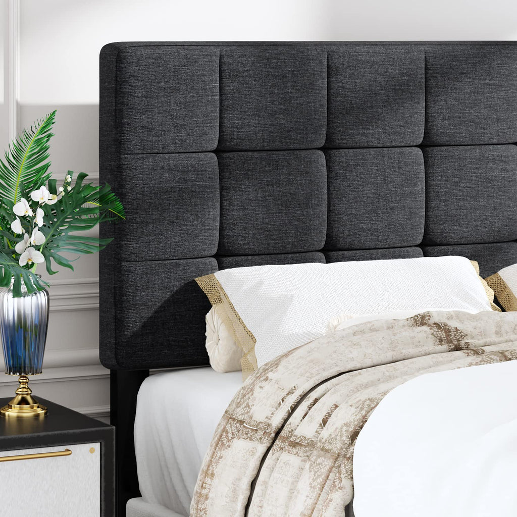 Queen Size Panel Bed Frame Dark Grey U494