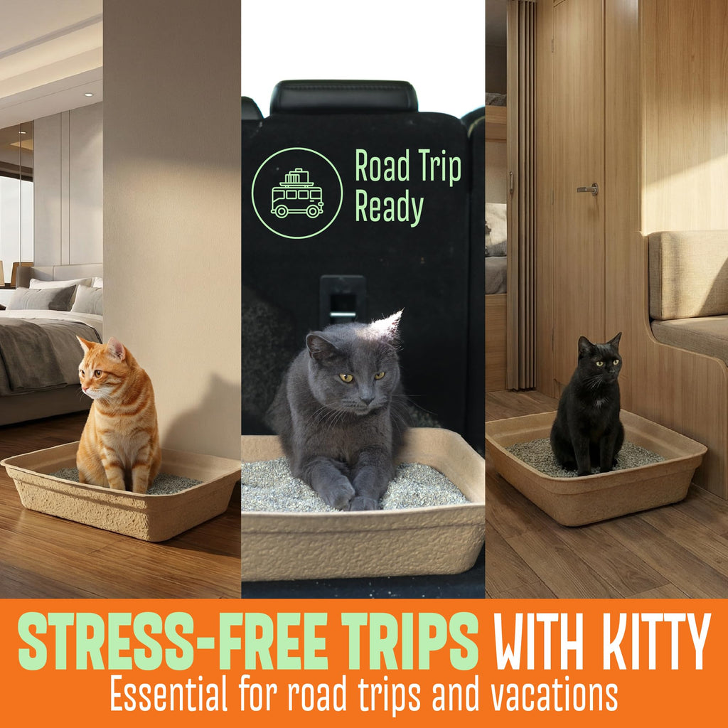 Large 6 Pack Leak Resistant Disposable Cat Litter Boxes Q420