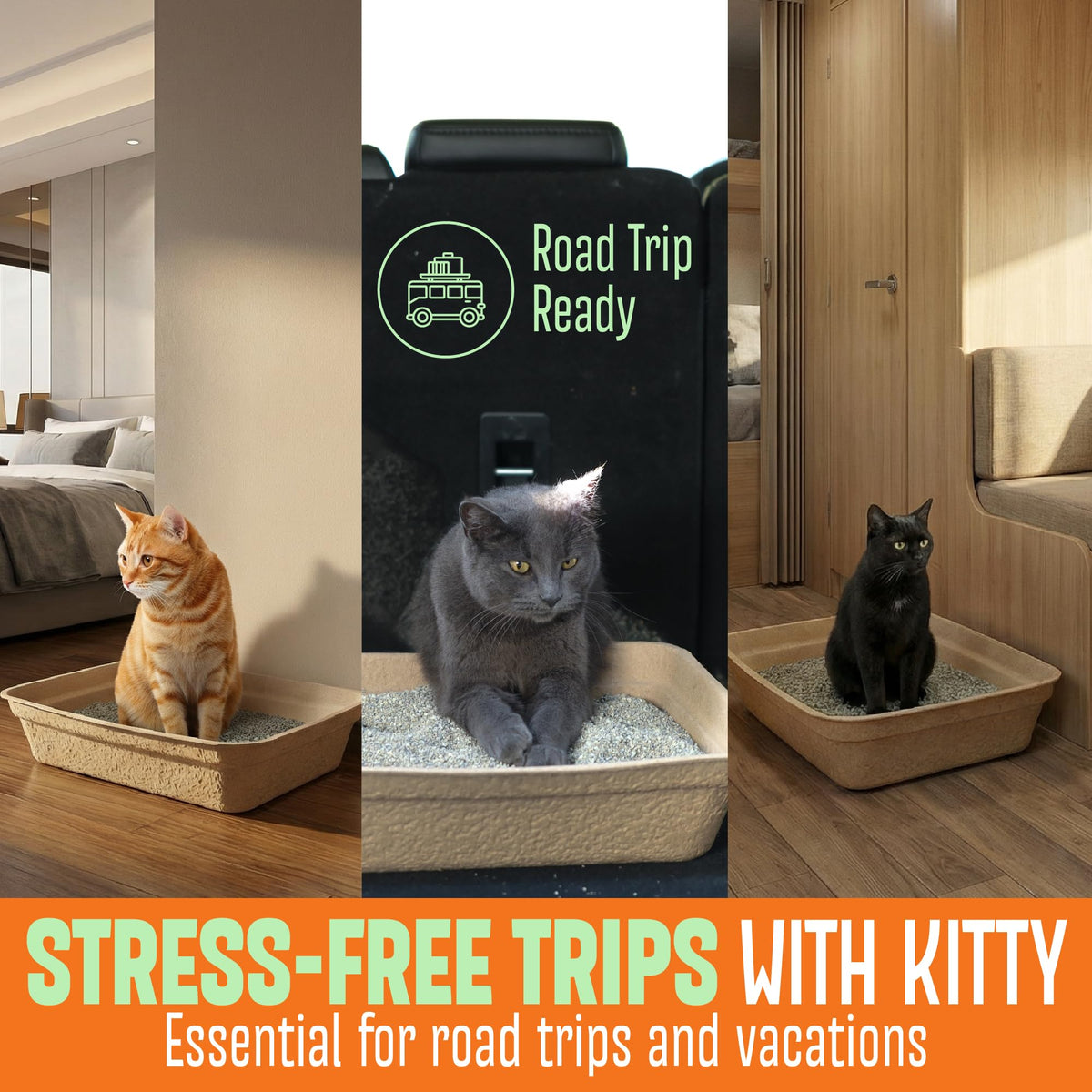Large 6 Pack Leak Resistant Disposable Cat Litter Boxes Q420
