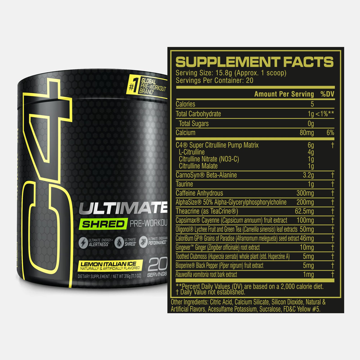 Pre Workout Powder Fat Burner Supplement With Ginger Root Extract 20 Servings Q628