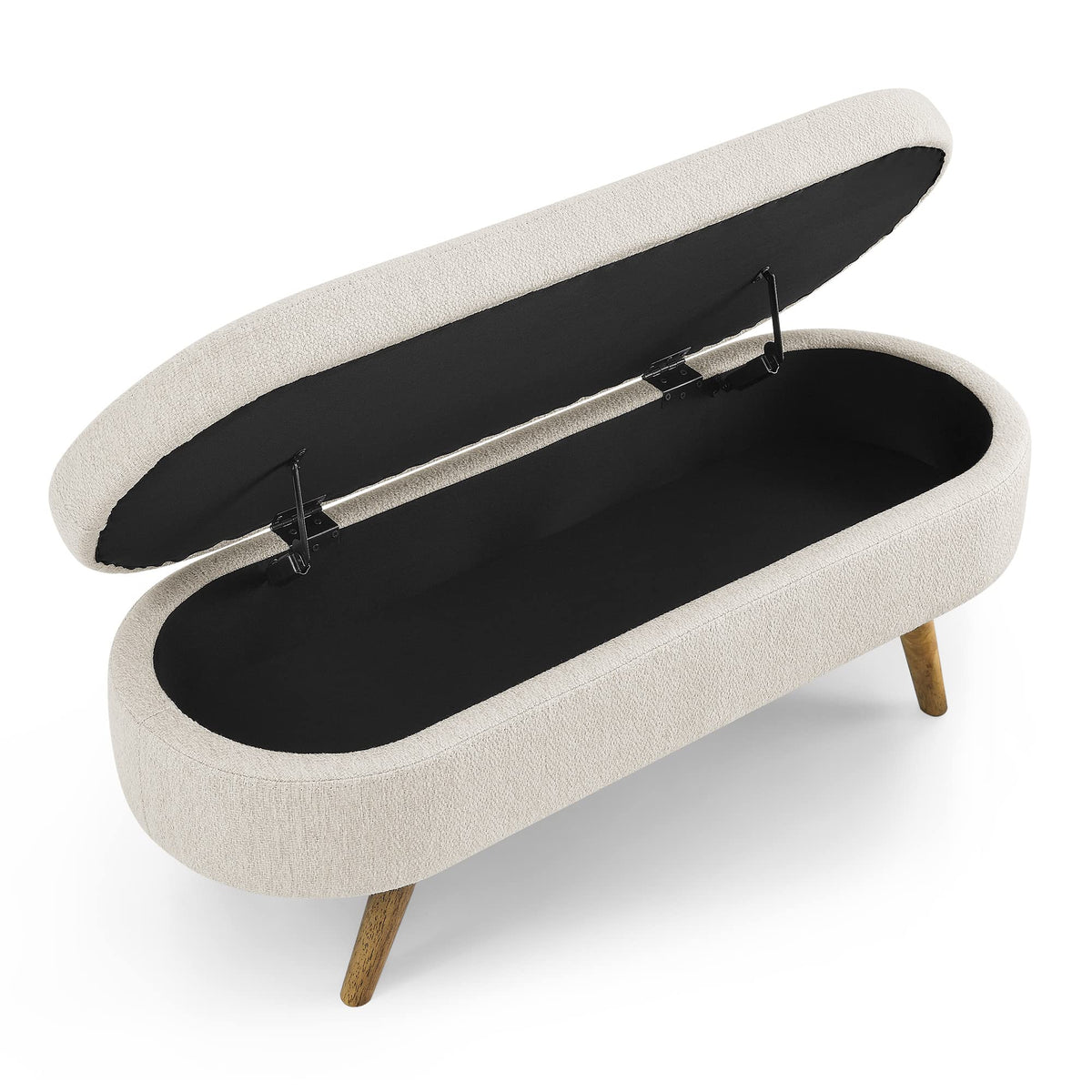 Oval Storage Bench with Rubber Wood Legs Y830