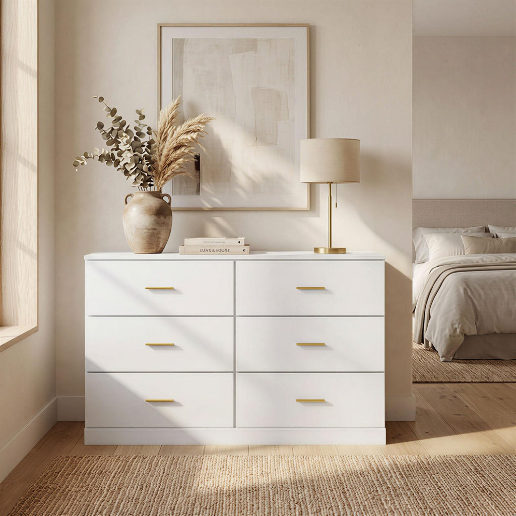 White 6 Drawer Dresser W206944
