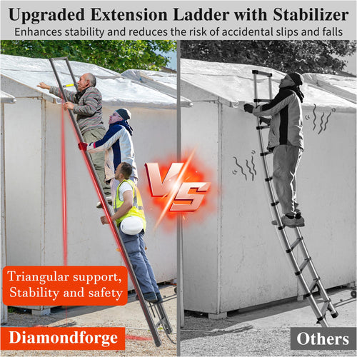 10.5 FT Aluminum Telescoping Ladder 330 Lbs U4616