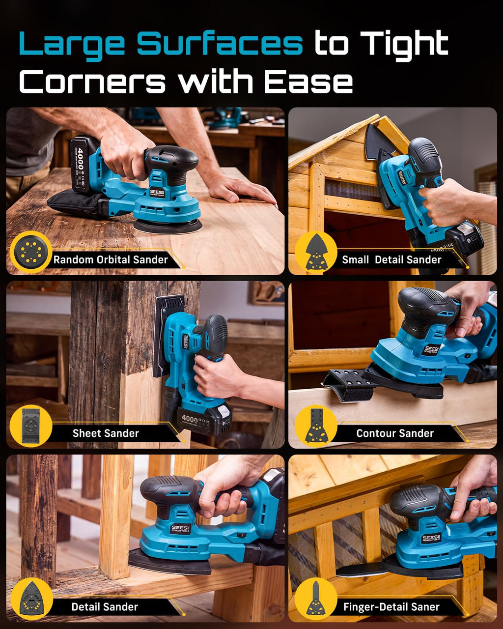 6 Speed Cordless Random Orbit Sander O3503