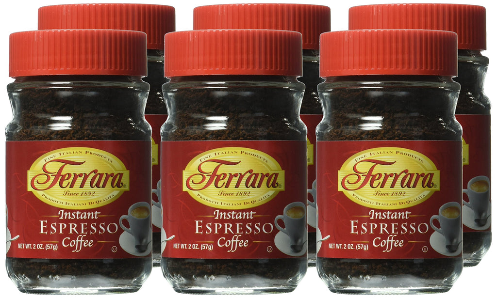 Instant Espresso Coffee 2 oz Glass Jars Pack of 6 J985