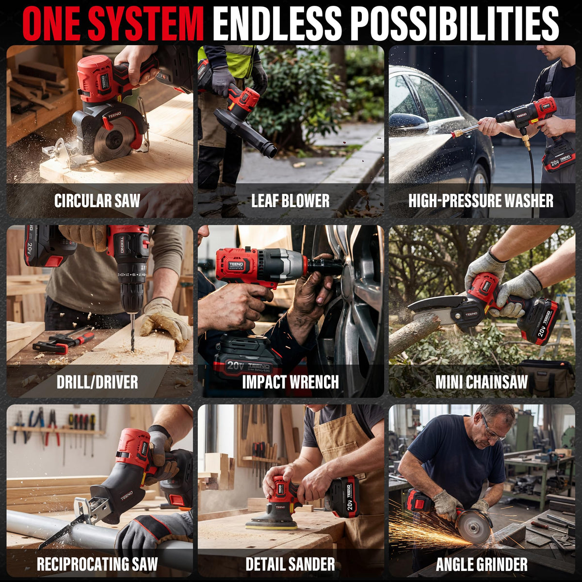 Cordless Brushless 9-in-1 Power Tool Combo Kit F9225