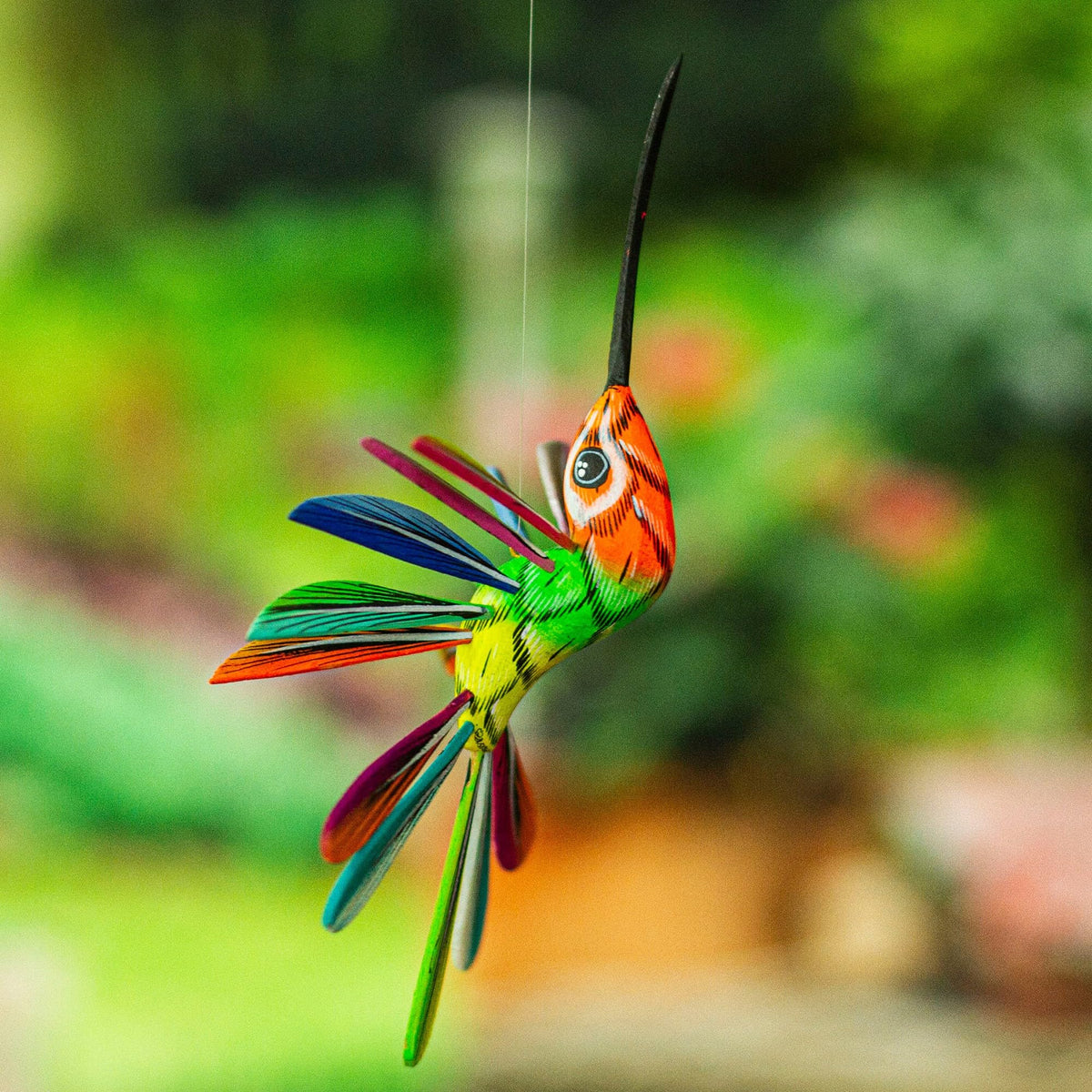 Hand Painted Wood Alebrije Bird Ornament O1248