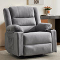 Grey Manual Swivel Rocking Recliner Chair with Massage and Heating R4999