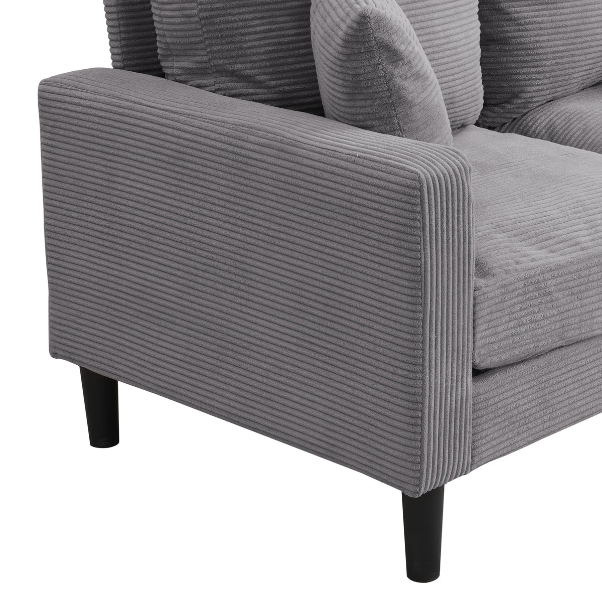 Small Space Saving Light Gray 2-Seat Upholstered Sofa Z391
