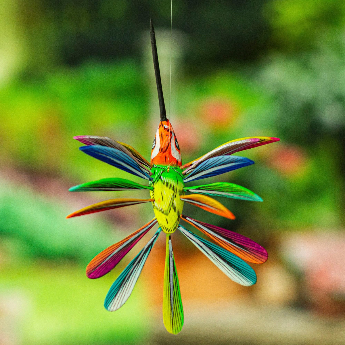 Hand Painted Wood Alebrije Bird Ornament O1248