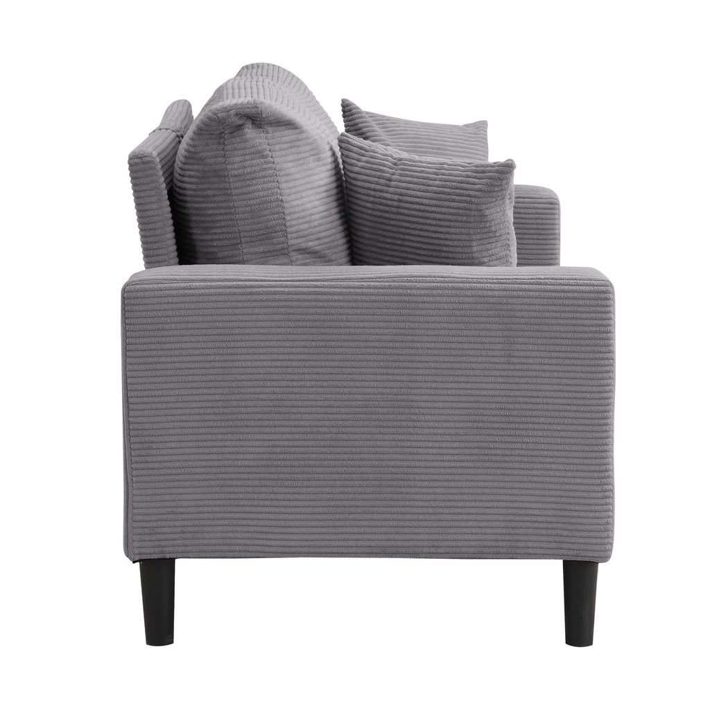 Small Space Saving Light Gray 2-Seat Upholstered Sofa Z391